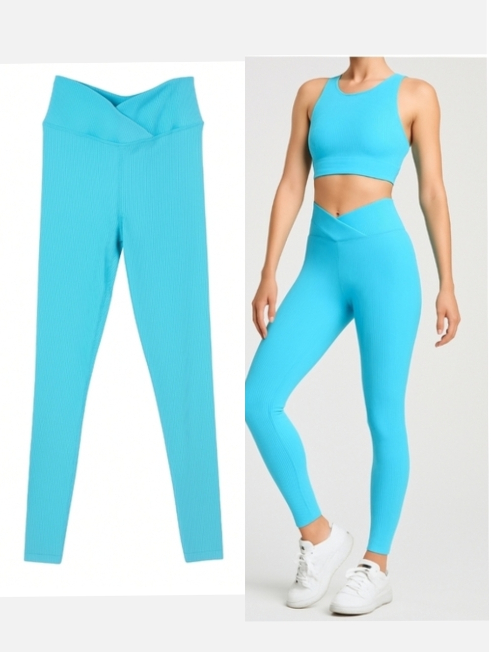Year of Ours Athleisure Luxe Yoga Ribbed Veronica Leggings Pisces Blue Medium